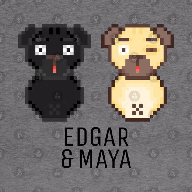 Pug Edgar & Maya Black by felixbunny